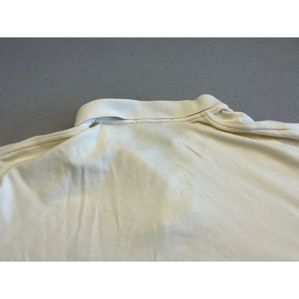 Polo Ralph Lauren Polo Shirt Cream Short Sleeve Cotton Mens Medium Classic Logo